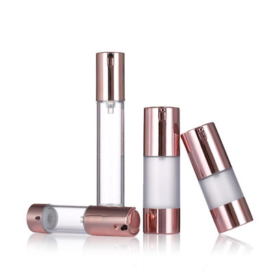 Luxe Rose Gold luchtloze pompfles 15-20 ml ronde luchtloze lotionfles serumfles