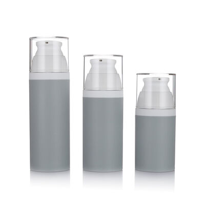 Grijze kleur 80 ml pompfles zonder lucht 3 maten Optionele plastic fles zonder lucht voor cosmetica