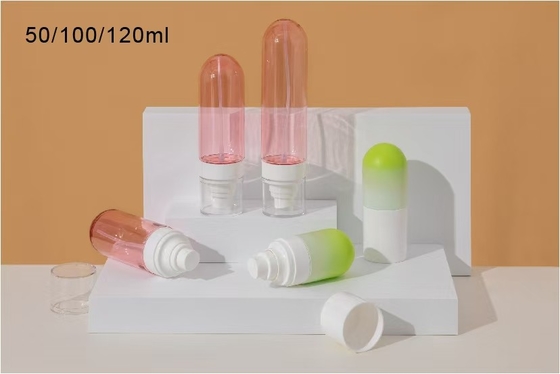 Persoonlijke verzorging lege omgekeerde plastic cosmetische spuitfles 50 ml 100 ml en 120 ml met warm stempeld aflevering zegel en UV zegel