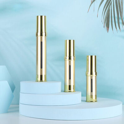 China Leverancier Zilver Luxe Plastic Cosmetische Fles 15ml 30ml 50ml Lege Airless Plastic Serum Pomp Dispenser van Kinpack