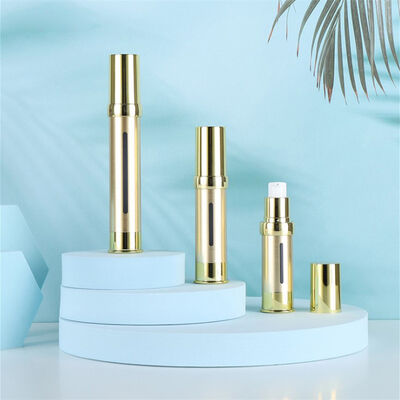 China Leverancier Zilver Luxe Plastic Cosmetische Fles 15ml 30ml 50ml Lege Airless Plastic Serum Pomp Dispenser van Kinpack