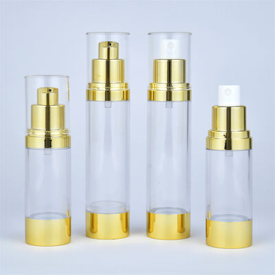 AS luchtloze fles lotion cosmetische huidverzorging verpakking pomp fles aangepast 15 ml 30 ml 50 ml kartonnen goud cosmetische mini flessen AS/PP