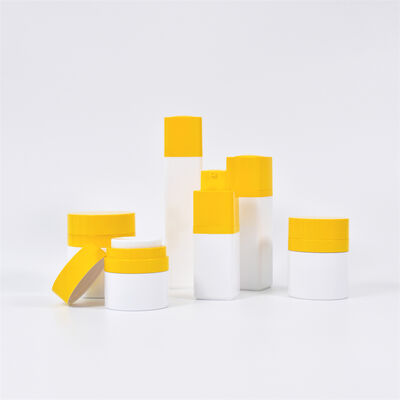 Kinpack Classy 15ml 30ml 50ml Huidverzorgingsproducten Set Vierkante Airless Fles Rotary Kop PP Pomp Spuit Afsluitende Cosmetische Verpakking