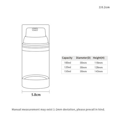 Fabrieksgroothandel Luxe 100ml 150ml 120ml ABS AS Airless Pomp Fles met Mat Glanzend UV Vakmanschap