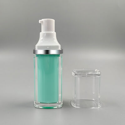 Hot Sale Groothandel Fabriek Hoge Kwaliteit 15ml 30ml 50ml Vierkante Dubbellaagse Vacuüm Fles voor Persoonlijke Verzorging