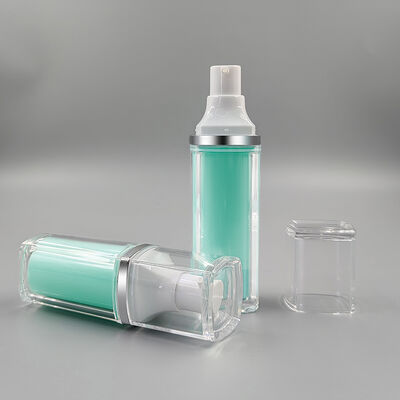 Hot Sale Groothandel Fabriek Hoge Kwaliteit 15ml 30ml 50ml Vierkante Dubbellaagse Vacuüm Fles voor Persoonlijke Verzorging