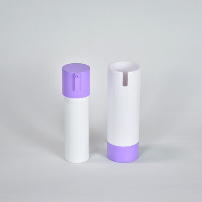 Recyclebare Private Label 15ml 30ml 50ml Ronde Vorm Custom Roze Paarse Kleur Airless ABS Lotion Fles voor Huidverzorgingsverpakking