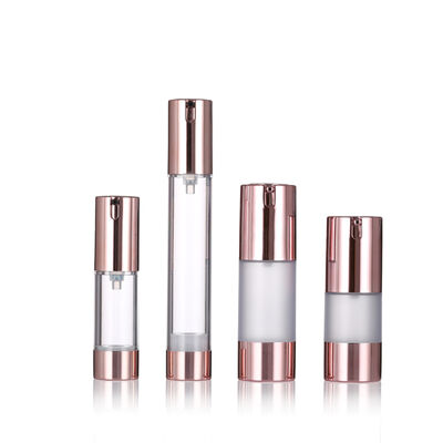 Luxe Rose Gold luchtloze pompfles 15-20 ml ronde luchtloze lotionfles serumfles