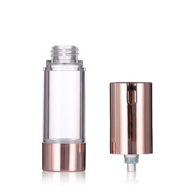 Luxe Rose Gold luchtloze pompfles 15-20 ml ronde luchtloze lotionfles serumfles