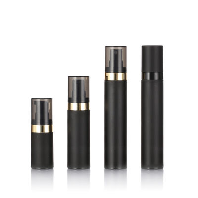 Topkwaliteit Zwarte luchtloze fles 15 ml 30 ml 50 ml PP Plastic luchtloze cosmetische flessen