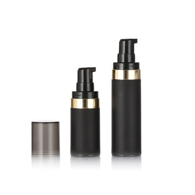 Topkwaliteit Zwarte luchtloze fles 15 ml 30 ml 50 ml PP Plastic luchtloze cosmetische flessen