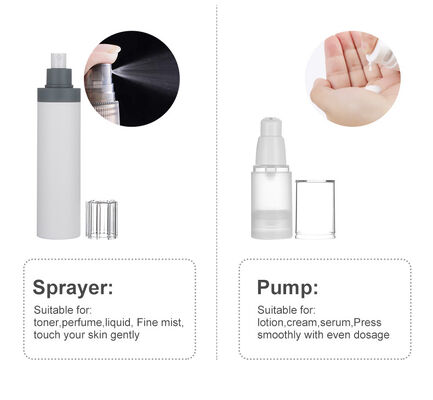 Topkwaliteit Zwarte luchtloze fles 15 ml 30 ml 50 ml PP Plastic luchtloze cosmetische flessen