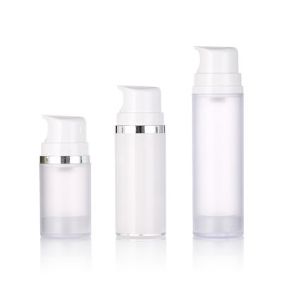 Voorraad Witte Crème Plastic Airless Pompfles voor Lotion Gezichtsreiniger & Huidverzorging Serum 50 ml/100 ml/150 ml Zeefdruk