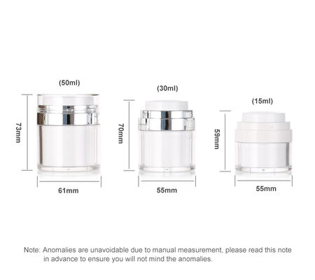 Voorraad Witte Crème Plastic Airless Pompfles voor Lotion Gezichtsreiniger & Huidverzorging Serum 50 ml/100 ml/150 ml Zeefdruk