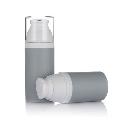 Grijze kleur 80 ml pompfles zonder lucht 3 maten Optionele plastic fles zonder lucht voor cosmetica