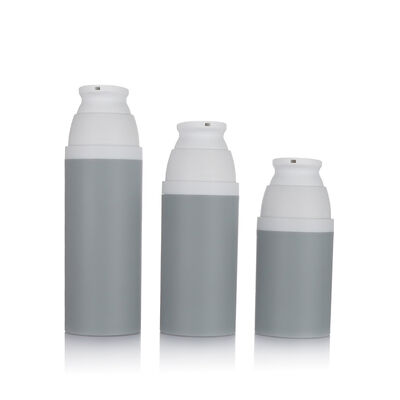 Grijze kleur 80 ml pompfles zonder lucht 3 maten Optionele plastic fles zonder lucht voor cosmetica