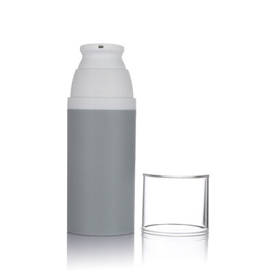 Grijze kleur 80 ml pompfles zonder lucht 3 maten Optionele plastic fles zonder lucht voor cosmetica