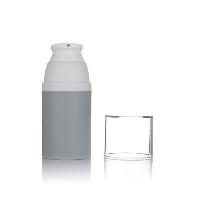 Grijze kleur 80 ml pompfles zonder lucht 3 maten Optionele plastic fles zonder lucht voor cosmetica