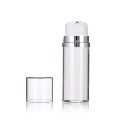 Witte kleur luchtloze lotion fles met pomp 80 ml 120 ml luxe lotion flessen
