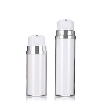 Witte kleur luchtloze lotion fles met pomp 80 ml 120 ml luxe lotion flessen
