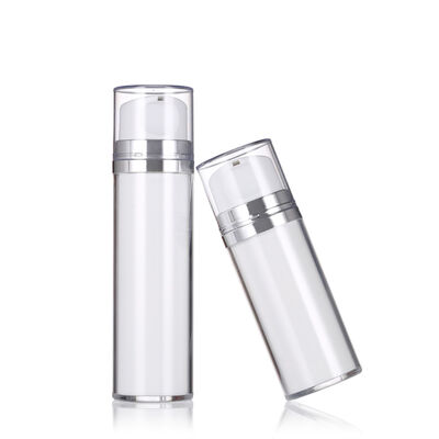 Witte kleur luchtloze lotion fles met pomp 80 ml 120 ml luxe lotion flessen